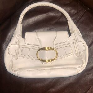 ANTONIO MELANI White Shoulder Bag with Gold Detail